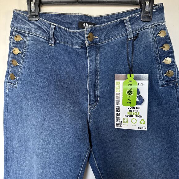 D.Jeans Womens Size 10 Recycled  Denim Jeans High Waist Straight Leg Ankle - Picture 8 of 11